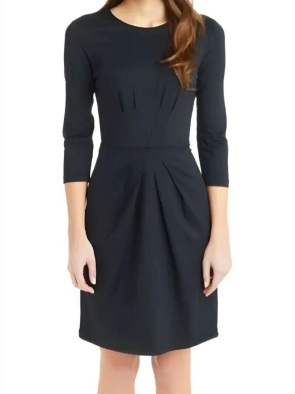 J.MCLAUGHLIN Mia Black Catalina Cloth 3/4 Sleeve Dress, Size M